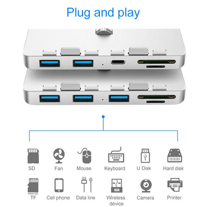 Rocketek For iMac USB3.0 x 3 + SD / TF Multi-function HUB Expansion Dock - USB HUB by ROCKETEK | Online Shopping UK | buy2fix