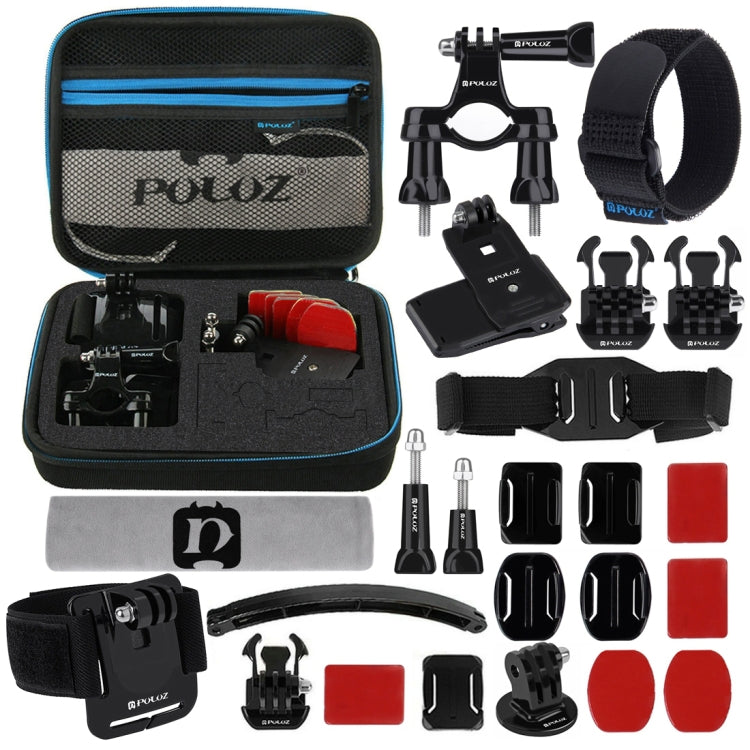 PULUZ 24 in 1 Bike Mount Accessories Combo Kits with EVA Case (Wrist Strap + Helmet Strap + Extension Arm + Quick Release Buckles + Surface Mounts + Adhesive Stickers + Tripod Adapter + Storage Bag +  ... /3 /2 /1, DJI Osmo Action and Other Action Cameras - DJI & GoPro Accessories by PULUZ | Online Shopping UK | buy2fix