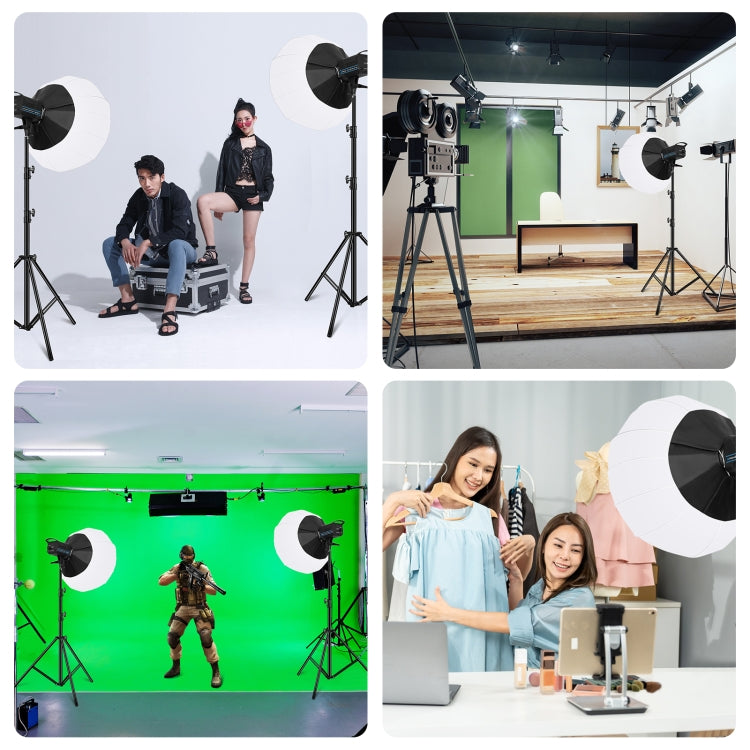 PULUZ 220V150W 3200K-5600K Studio Video Light + 2.8m Light Holder + 65cm Foldable Lantern Softbox Photography Kit(UK Plug) - Camera Accessories by PULUZ | Online Shopping UK | buy2fix