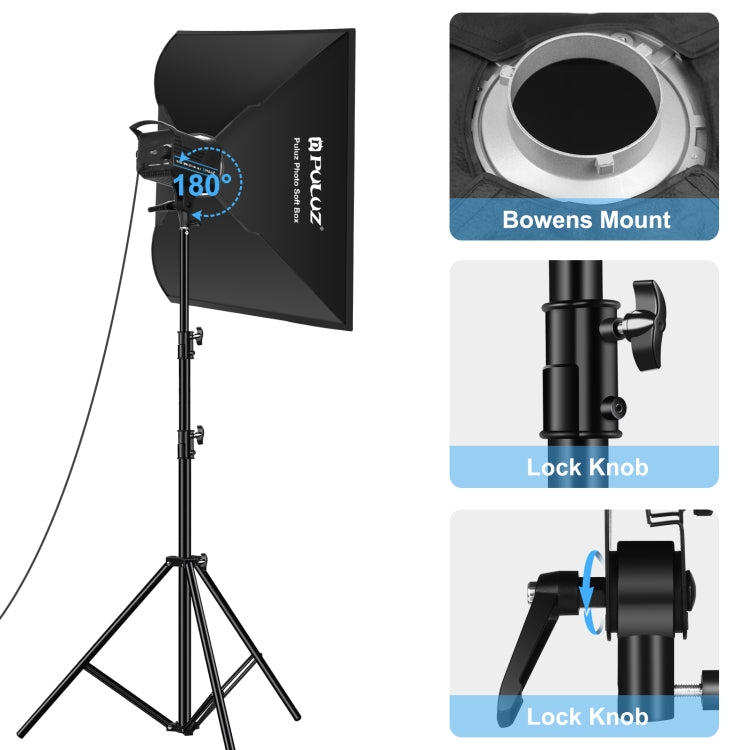 PULUZ 120W Photo Studio Strobe Flash Light Kit with Softbox Reflector & Tripod(US Plug) - Shoe Mount Flashes by PULUZ | Online Shopping UK | buy2fix