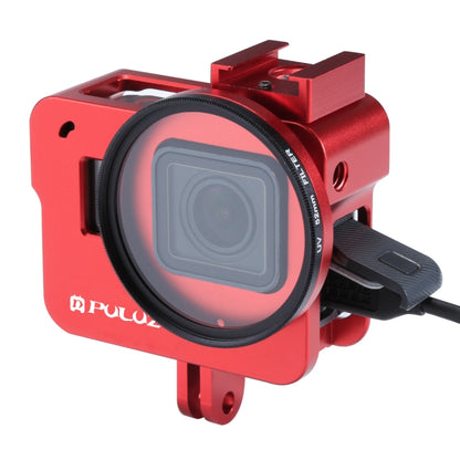 PULUZ Housing Shell CNC Aluminum Alloy Protective Cage with 52mm UV Lens for GoPro HERO(2018) /7 Black /6 /5(Red) - DJI & GoPro Accessories by PULUZ | Online Shopping UK | buy2fix