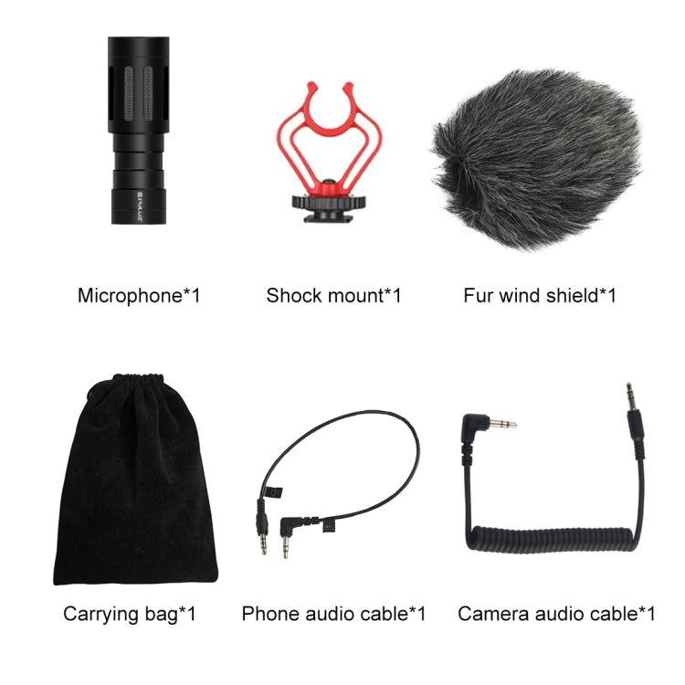 PULUZ Professional Interview Condenser Video Shotgun Microphone with 3.5mm Audio Cable for DSLR & DV Camcorder - Camera Microphone by PULUZ | Online Shopping UK | buy2fix