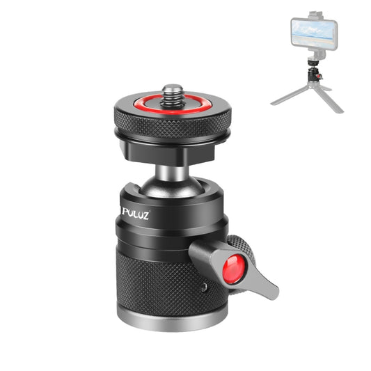 PULUZ Aluminum Alloy Ball Head Tripod Mount with Cold Shoe Base(Black) - Tripod Heads by PULUZ | Online Shopping UK | buy2fix