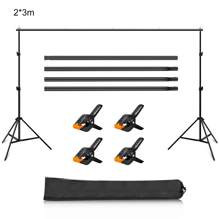 PULUZ 2 x 3m Photo Studio Background Support Stand Backdrop Crossbar Bracket(Black) - Camera Accessories by PULUZ | Online Shopping UK | buy2fix