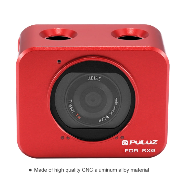 PULUZ for Sony RX0 Aluminum Alloy Protective Cage + 37mm UV Filter Lens + Lens Sunshade with Screws and Screwdrivers(Red) - DJI & GoPro Accessories by PULUZ | Online Shopping UK | buy2fix