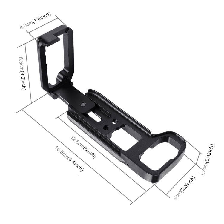 PULUZ 1/4 inch Vertical Shoot Quick Release L Plate Bracket Base Holder for Sony A9 (ILCE-9) / A7 III/ A7R III(Black) - L-Bracket by PULUZ | Online Shopping UK | buy2fix