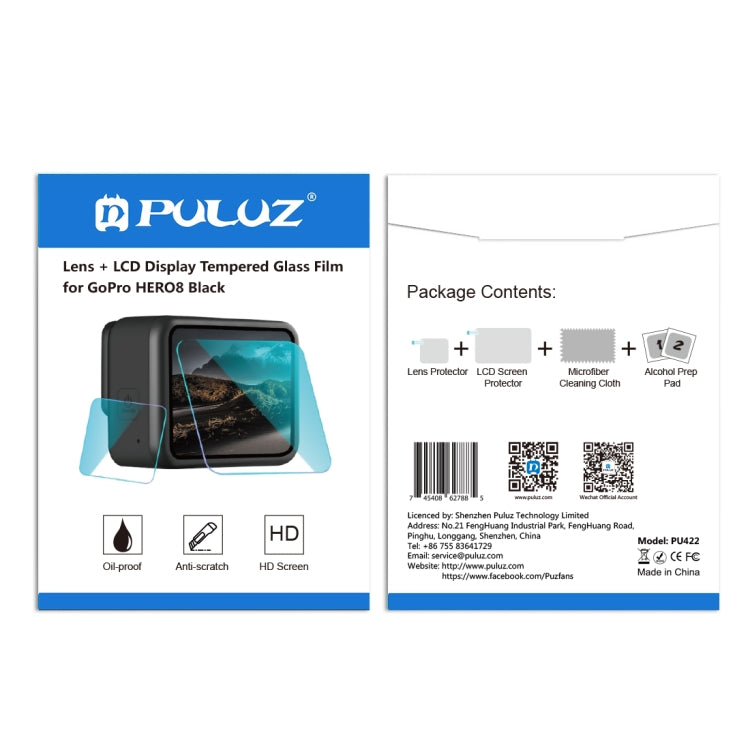 PULUZ for GoPro HERO8 Black Lens + LCD Display 9H 2.5D Tempered Glass Film - DJI & GoPro Accessories by PULUZ | Online Shopping UK | buy2fix