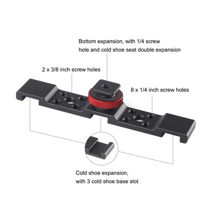 PULUZ Three-head Cold Shoe Bracket Mount(Black) - Camera Accessories by PULUZ | Online Shopping UK | buy2fix