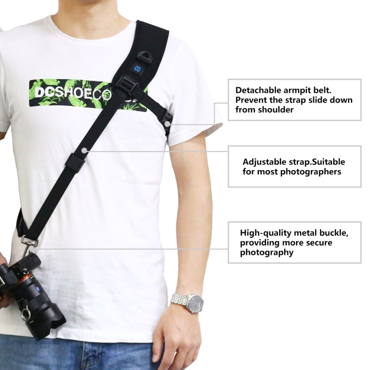 PULUZ Quick Release Anti-Slip Soft Pad Nylon Breathable Curved Camera Strap with Metal Hook for SLR / DSLR Cameras - Camera Accessories by PULUZ | Online Shopping UK | buy2fix