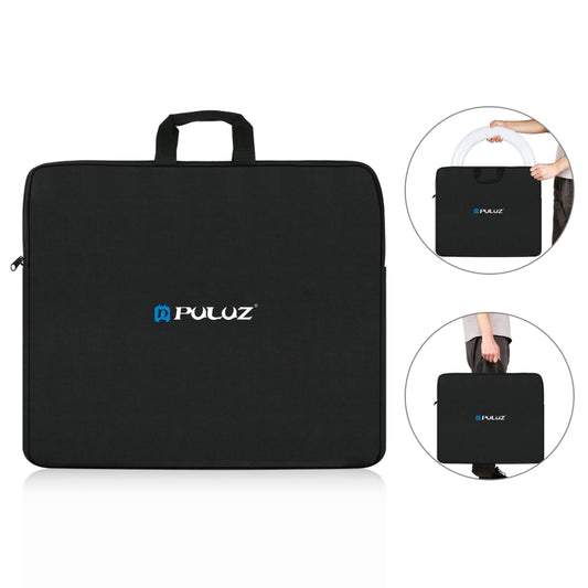 PULUZ 46cm Ring LED Lights Portable Zipper Storage Bag Carry Handbags, Size: 48cm x 55cm (Black) - Camera Accessories by PULUZ | Online Shopping UK | buy2fix