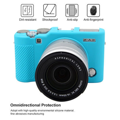 PULUZ Soft Silicone Protective Case for FUJIFILM X-A3 / X-A10(Blue) - Camera Accessories by PULUZ | Online Shopping UK | buy2fix