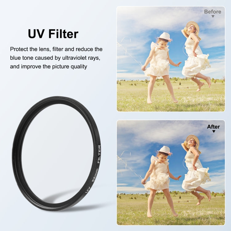 For GoPro HERO12 Black /11 Black /11 Black Mini /10 Black /9 Black PULUZ 52mm UV ND2-400 Filter with Adapter Ring(Black) - Lens Filter by PULUZ | Online Shopping UK | buy2fix