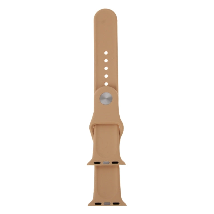 For Apple Watch Sport 38mm High-performance Longer Silicone Sport Watch Band with Pin-and-tuck Closure(Khaki) - Smart Wear by buy2fix | Online Shopping UK | buy2fix