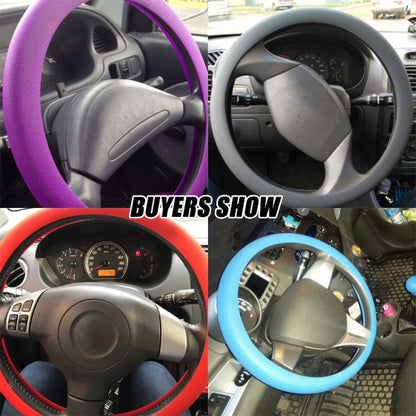 Silicone Rubber Car Steering Wheel Cover, Outside Diameter: 36cm(Blue) - Steering Wheel Accessories by buy2fix | Online Shopping UK | buy2fix