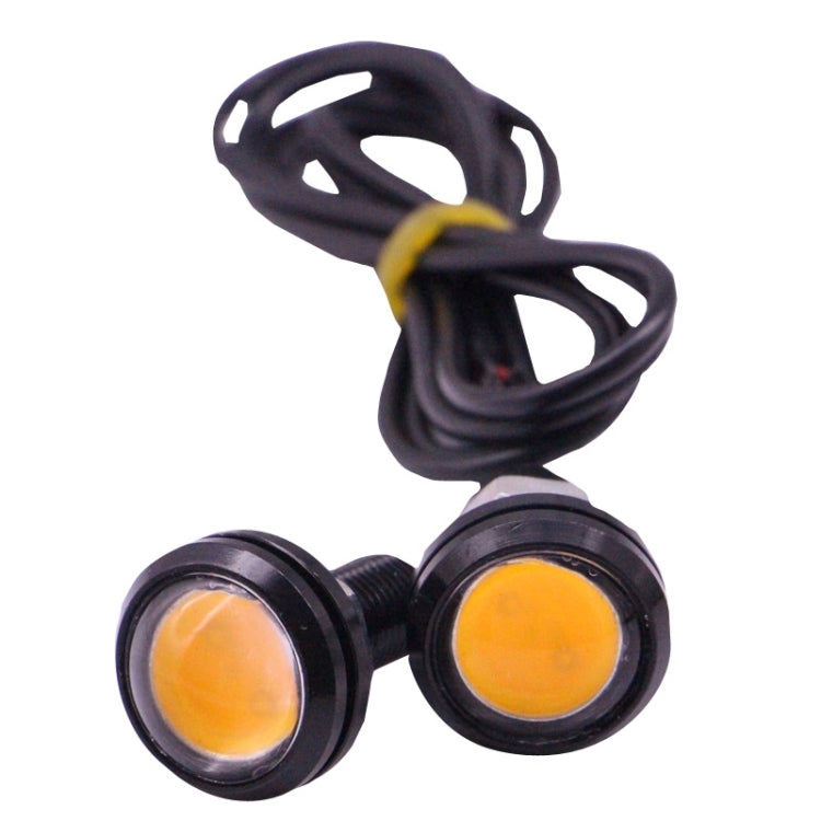 2 PCS 2x 3W 120LM Waterproof Eagle Eye Light Yellow LED Light for Vehicles, Cable Length: 60cm(Black) - In Car by buy2fix | Online Shopping UK | buy2fix