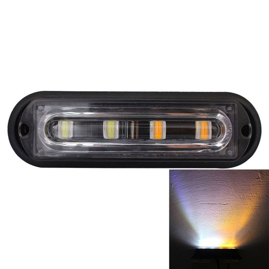 12W 720LM 4-LED White + Yellow Light 18 Flash Patterns Car Strobe Emergency Warning Light Lamp, DC 12V - In Car by buy2fix | Online Shopping UK | buy2fix