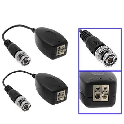 2 PCS Passive UTP Video Balun Transceiver(Black) - Security by buy2fix | Online Shopping UK | buy2fix