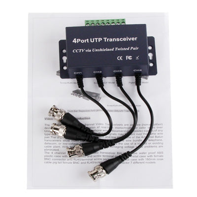 4 CH UTP Passive Balun Transceivers - Security by buy2fix | Online Shopping UK | buy2fix