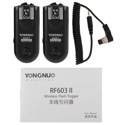 2 PCS YONGNUO RF603N II FSK 2.4GHz Wireless Flash Trigger with N1 Shutter Connecting Cable - Camera Accessories by YONGNUO | Online Shopping UK | buy2fix