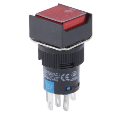 Car DIY Square Button Push Switch with Lock & LED Indicator, DC 24V(Red) - Car Switches by buy2fix | Online Shopping UK | buy2fix