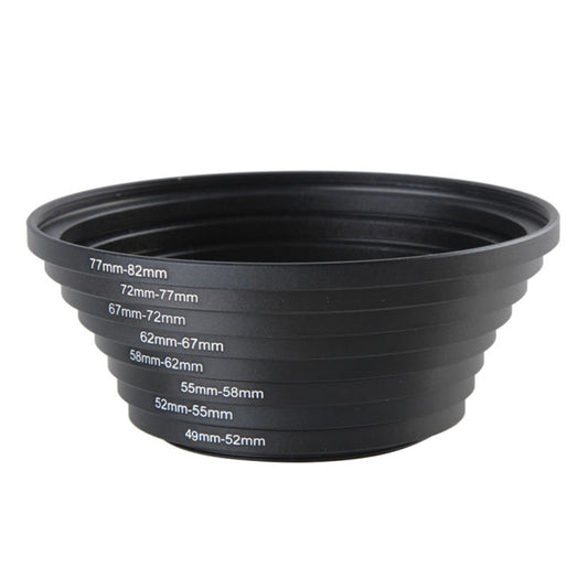 49mm-82mm Lens Stepping Ring, Include 8 Lens Stepping Rings (49mm-52mm, 52mm-55mm, 55mm-58mm, 58mm-62mm, 62mm-67mm, 67mm-72mm, 72mm-77mm,77mm-82mm) - Camera Accessories by buy2fix | Online Shopping UK | buy2fix
