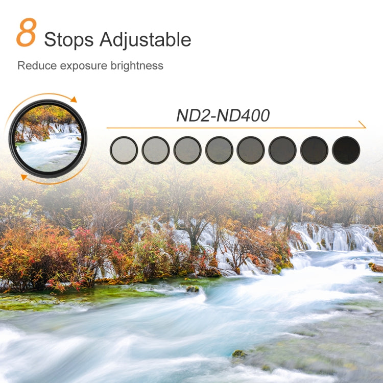 72mm ND Fader Neutral Density Adjustable Variable Filter ND 2 to ND 400 Filter(Black) - Variable ND Filter by buy2fix | Online Shopping UK | buy2fix