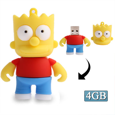 The Simpsons Bart  Shape Silicone USB2.0 Flash disk, Special for All Kinds of Festival Day Gifts (4GB) - USB Flash Drives by buy2fix | Online Shopping UK | buy2fix