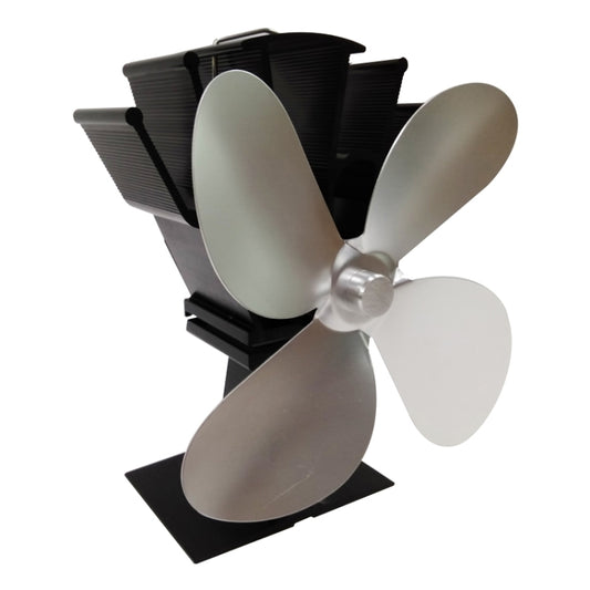 YL603 Eco-friendly Aluminum Alloy Heat Powered Stove Fan with 4 Blades for Wood / Gas / Pellet Stoves (Silver) - Consumer Electronics by buy2fix | Online Shopping UK | buy2fix
