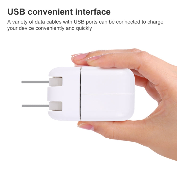 10W USB Charging Adapter with Foldable Plug, US Plug(White) - Apple Accessories by buy2fix | Online Shopping UK | buy2fix