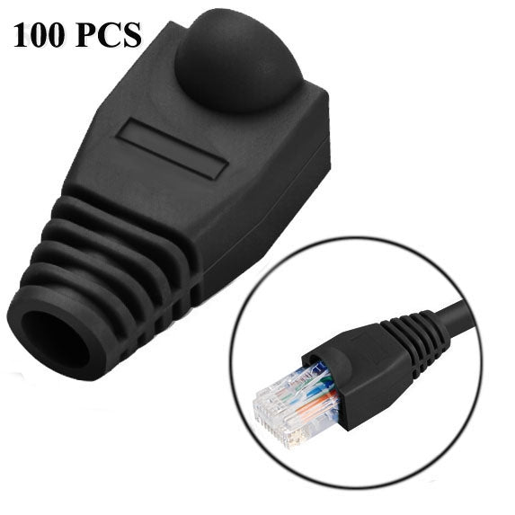 Network Cable Boots Cap Cover for RJ45, Black (100 pcs in one packaging , the price is for 100 pcs)(Black) - Computer & Networking by buy2fix | Online Shopping UK | buy2fix