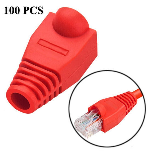 Network Cable Boots Cap Cover for RJ45, Red (100 pcs in one packaging , the price is for 100 pcs)(Red) - Computer & Networking by buy2fix | Online Shopping UK | buy2fix