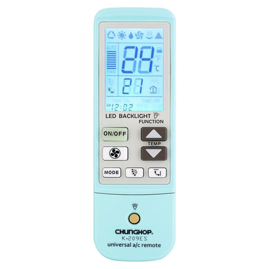 K-209ES Universal Air Conditioner Remote Control, Support Thermometer Function(Blue) - Consumer Electronics by buy2fix | Online Shopping UK | buy2fix