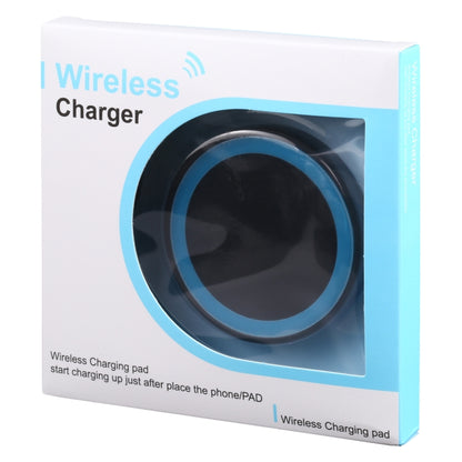 Universal QI Standard Round Wireless Charging Pad (Black + Blue) - Wireless Charger by buy2fix | Online Shopping UK | buy2fix