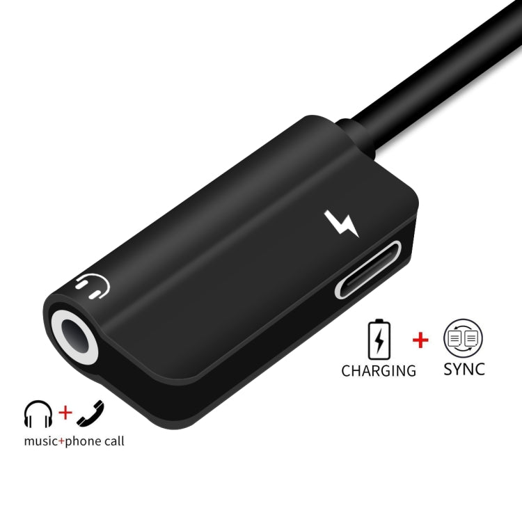 ENKAY Hat-ptince Type-C to Type-C&3.5mm Jack Charge Audio Adapter Cable, For Galaxy, HTC, Google, LG, Sony, Huawei, Xiaomi, Lenovo and Other Android Phone(Black) - Audio Adapter by ENKAY | Online Shopping UK | buy2fix