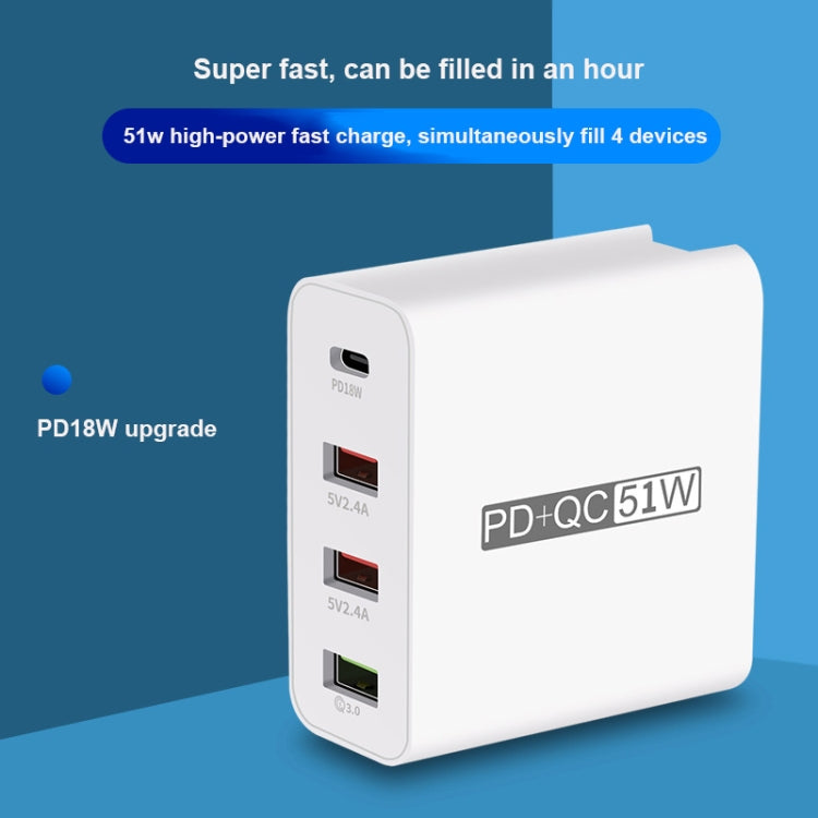 WLX-A6 4 Ports Quick Charging USB Travel Charger Power Adapter, AU Plug - Apple Accessories by buy2fix | Online Shopping UK | buy2fix