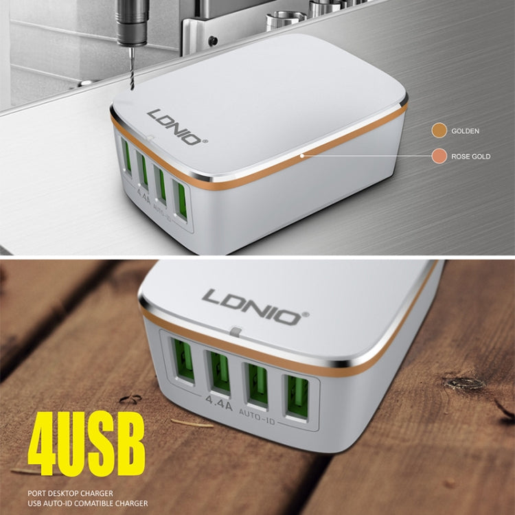 LDNIO A4404 4.4A 4 x USB Ports Smart Travel Charger, US Plug - USB Charger by LDNIO | Online Shopping UK | buy2fix