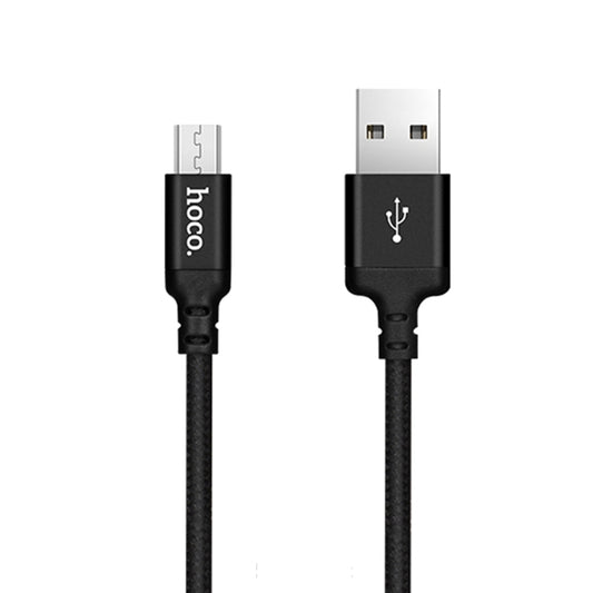 hoco X14 2m Nylon Braided Aluminium Alloy Micro USB to USB Data Sync Charging Cable(Black) - Micro USB Cable by hoco | Online Shopping UK | buy2fix
