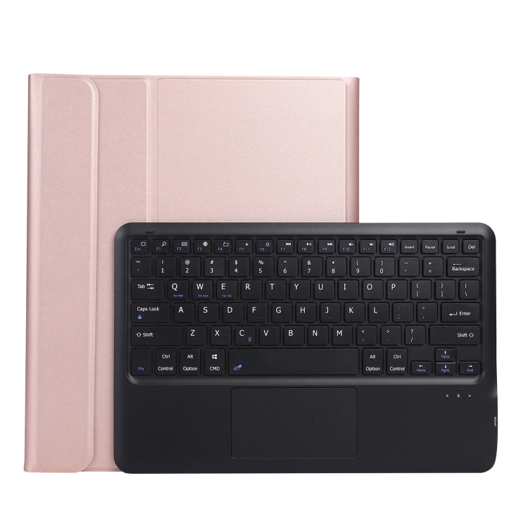 A970B-A Splittable Bluetooth Keyboard Leather Tablet Case for Samsung Galaxy Tab S7 FE T730 T736  & S7+ T970 T975, with Touchpad & Pen Slot & & Holder (Rose Gold) - Samsung Keyboard by buy2fix | Online Shopping UK | buy2fix