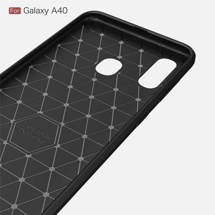 Brushed Texture Carbon Fiber TPU Case for Galaxy A40 (Black) - Galaxy Phone Cases by buy2fix | Online Shopping UK | buy2fix