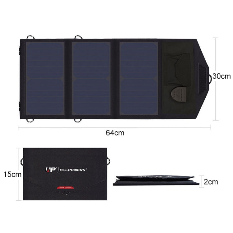 ALLPOWERS 18V 21W Solar Charger Panel Waterproof Foldable Solar Power - Charger by buy2fix | Online Shopping UK | buy2fix