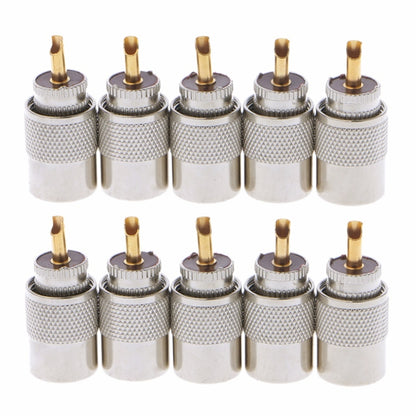 10 PCS UHF Connector Plugs PL-259 Male Solder for RG8X Coaxial Cable - Security by buy2fix | Online Shopping UK | buy2fix