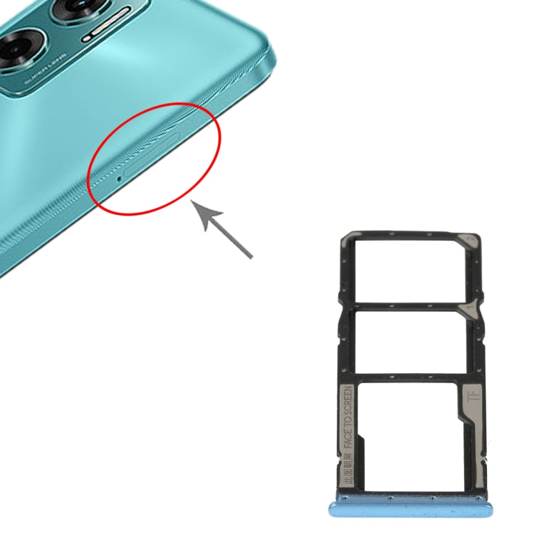 SIM Card Tray + SIM Card Tray + Micro SD Card Tray For Xiaomi Redmi 10 5G (Blue) - Card Tray by buy2fix | Online Shopping UK | buy2fix