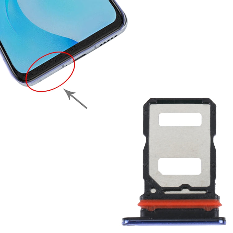 For vivo S7 / V20 Pro SIM Card Tray + SIM Card Tray (Blue) - Card Socket by buy2fix | Online Shopping UK | buy2fix