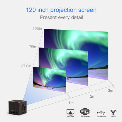 C80 DLP portable HD Projector 120-inch Giant Screen Projector Blu-ray 4K, Android 7.1.2, 2GB + 16GB US Plug - Mini Projector by buy2fix | Online Shopping UK | buy2fix