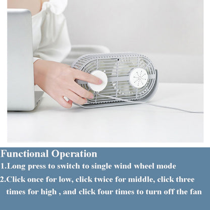 Small Bean Desktop Desktop Double Leaf Usb Mini Fan(Pink) - Consumer Electronics by buy2fix | Online Shopping UK | buy2fix