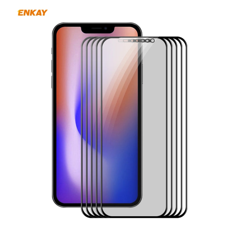 For iPhone 12 mini 5pcs ENKAY Hat-Prince 0.26mm 9H 6D Privacy Anti-spy Full Screen Tempered Glass Film 5.4 - iPhone 12 mini Tempered Glass by ENKAY | Online Shopping UK | buy2fix