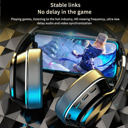 VJ320 Bluetooth 5.0 Head-mounted Foldable Wireless Headphones Support TF Card with Mic(Blue) - Headset & Headphone by buy2fix | Online Shopping UK | buy2fix