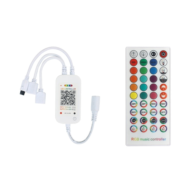 WiFi Smart 4 Pin RGB LED Strip Light Controller APP Remote Voice Control Works with Alexa Echo, 5-24V, type:WiFi 40-keys Controller - RGB Controller by buy2fix | Online Shopping UK | buy2fix