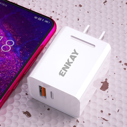 ENKAY Hat-Prince U033 18W 3A PD+QC 3.0 Fast Charging Travel Charger Power Adapter, US Plug - USB Charger by ENKAY | Online Shopping UK | buy2fix