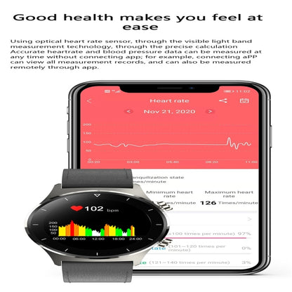 E13 1.28 inch IPS Color Screen Smart Watch, IP68 Waterproof, Steel Watchband, Support Heart Rate Monitoring/Blood Pressure Monitoring/Blood Oxygen Monitoring/Sleep Monitoring(Black) - Smart Wear by buy2fix | Online Shopping UK | buy2fix